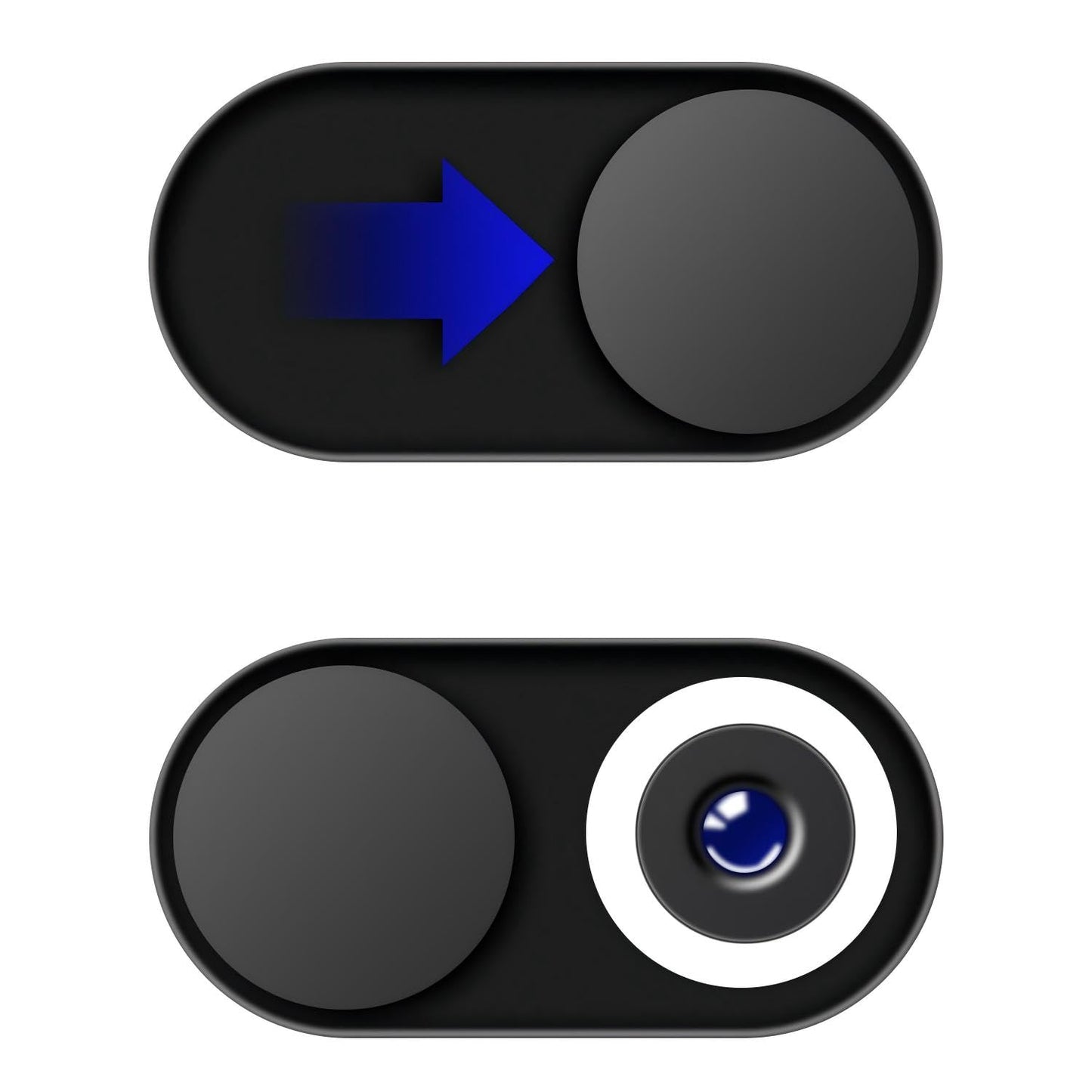 Two-Pack Black Metal Webcam Covers for Privacy