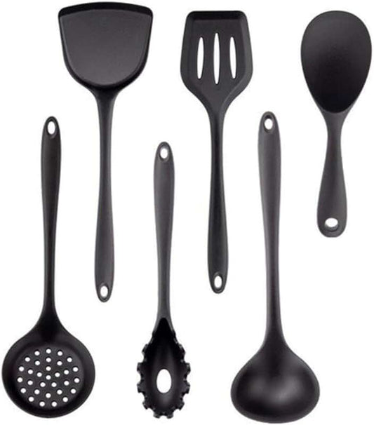 Kitchen cookware and utensil set with spoons and spatulas