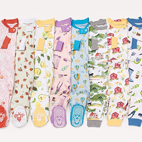 girls Play Pajamas, 100%  Cotton One-piece Romper Jumpsuit Zip Front Pjs and Toddler Sleepers, Cherry Amor,   US