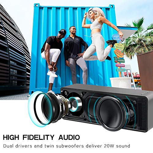 Bluetooth Speakers,Portable Bluetooth Speaker with Loud Stereo Sound,24-Hour Playtime,Built-in Mic Support Phone Calls/AUX/TF/U-Disk,Perfect Portable Wireless Speaker for iPhone,Android,PC and More