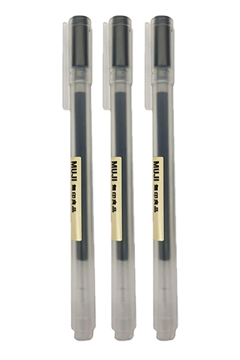 Black Gel Ink Pen, 0.5mm, Pack of 3