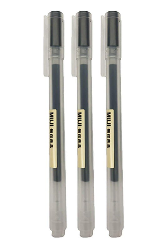 Black Gel Ink Pen, 0.5mm, Pack of 3