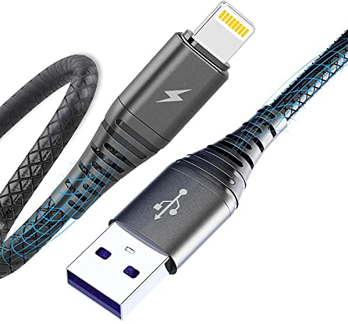 3 Pack 6ft Lightning Charging Cables for iPhone in Black