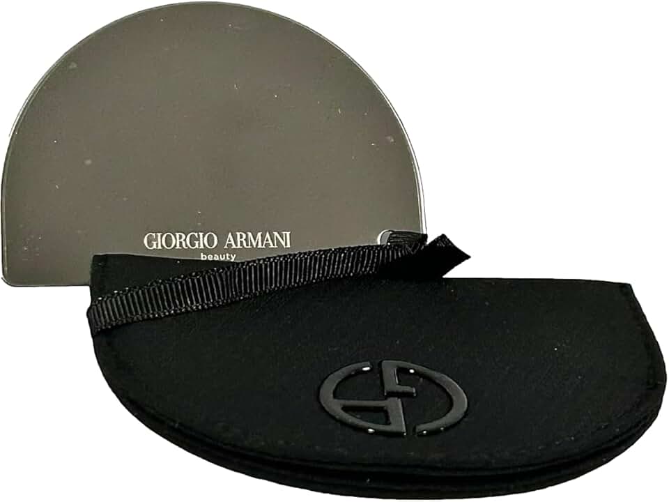 Small Black Curved Makeup Mirror for Travel