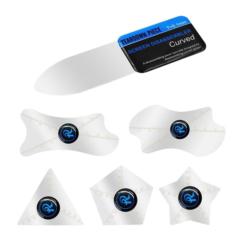 Set of 6 ultra-thin curved metal screen opening tools