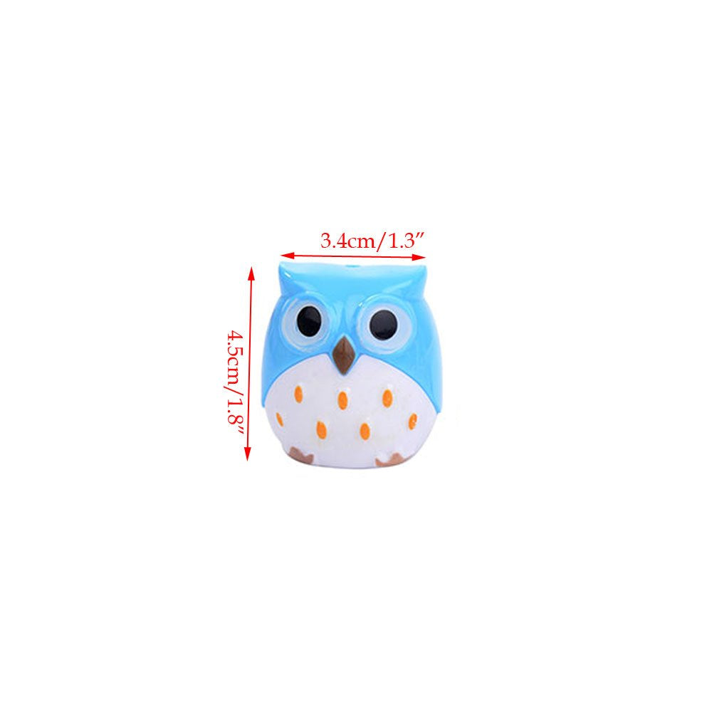 Set of 4 Cute Cartoon Owl Pencil Sharpeners for Kids
