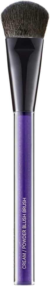 Cream and powder blush brush for natural, diffused finish