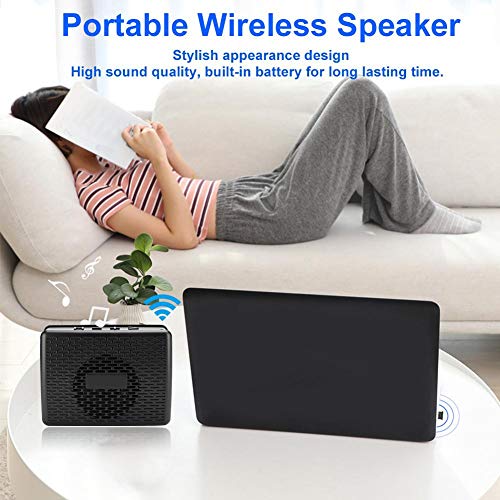 Bluetooth Speaker,Mini Wireless Bluetooth Speaker Portable Plug-in Card Music Player with Radio Function,Supporting for Bluetooth, AUX, Memory Card, and Radio Functions.(Black)
