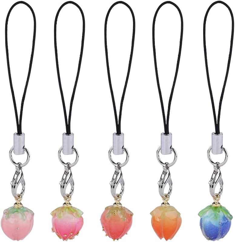 4/5/6 Pcs Cute Phone Charm Wrist Strap Set