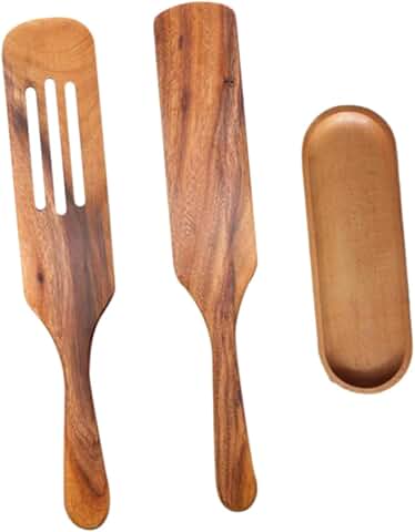 Long Wooden Spatula for Cooking and Baking