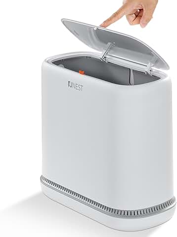 Slim 3.3 Gallon Bathroom Trash Can with Lid