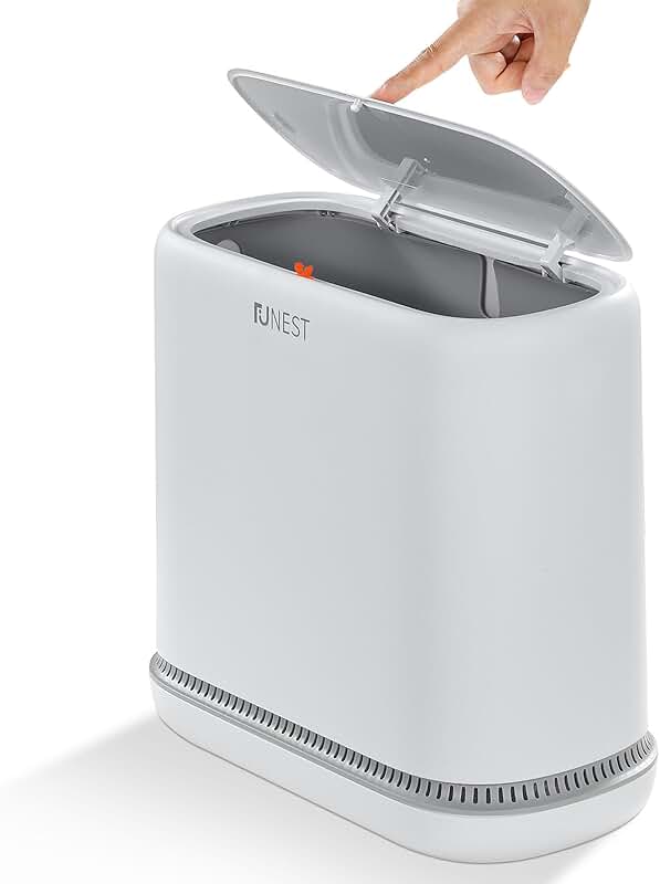 Slim 3.3 Gallon Bathroom Trash Can with Lid
