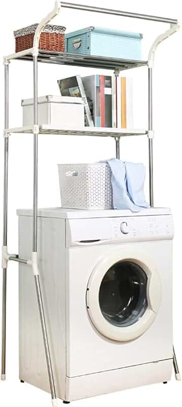 Over-the-Toilet Bathroom Storage Shelf, Ivory, 2-Tier