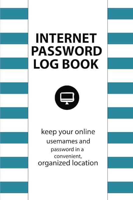 Personal Internet Password Organizer with Alphabetical Tabs