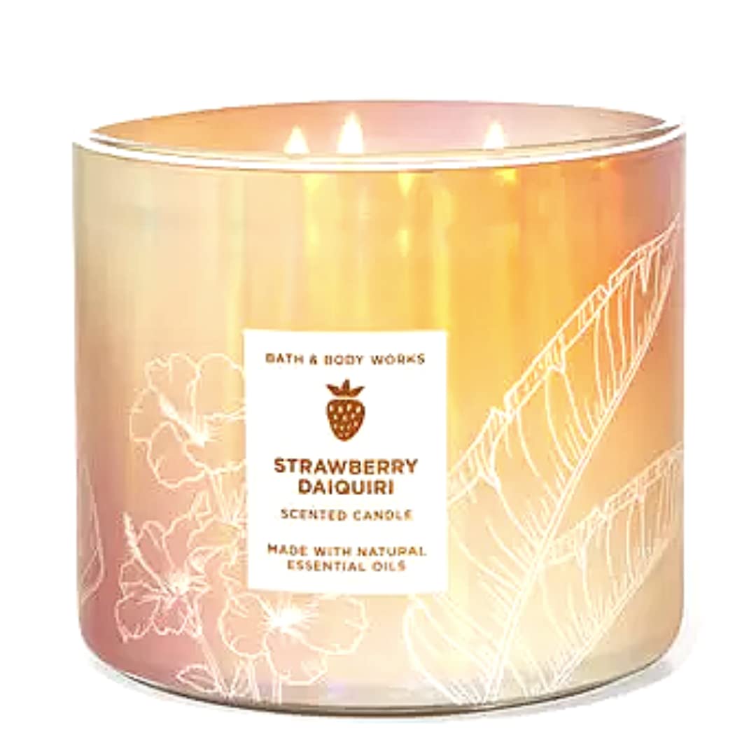 3-Wick Candle w/Essential Oils  14.5 oz  2022 Spring Scents! Str berry Daiquiri)
