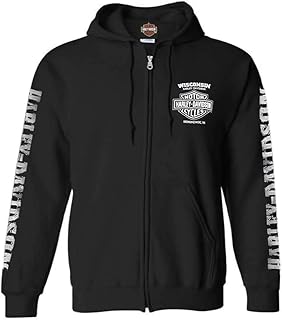 Men's Black Full-Zip Hooded Sweatshirt