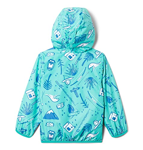 Baby Mini Pixel Grabber II Wind Jacket, Electric Turquoise Adventure Vibes, 3/6