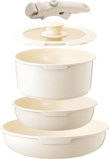 White 5-Piece Non-Stick Ceramic Cookware Set