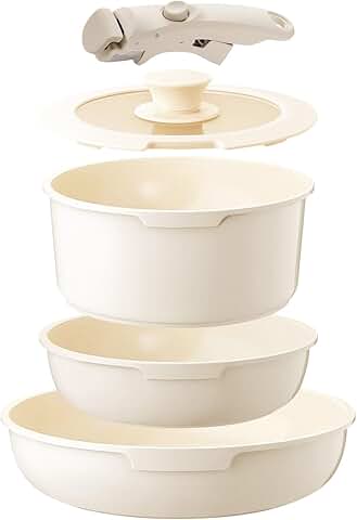 White 5-Piece Non-Stick Ceramic Cookware Set