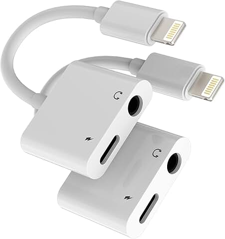 Headphone Adapter 2 Pack for Lightning to 3.5mm and Charger