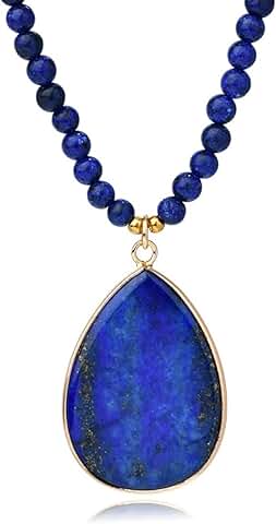 Handmade Natural Lapis Lazuli Pendant Necklace for Women