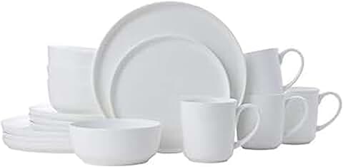 White 16-Piece Chip-Resistant Dinnerware Set for Four