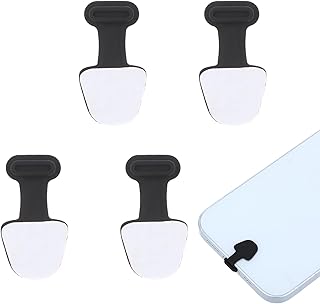 Set of four black silicone USB-C port covers