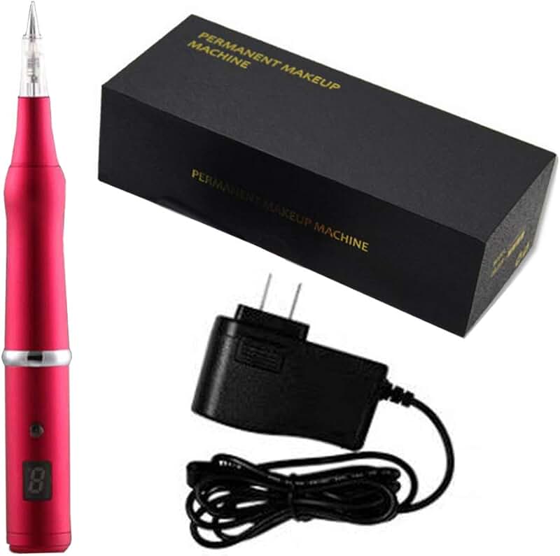 Rotary Permanent Makeup Pen with Needles for Eyebrows, Eyeliners, Lips