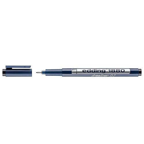 Black fineliner pen, 0.7 mm, for writing and drawing