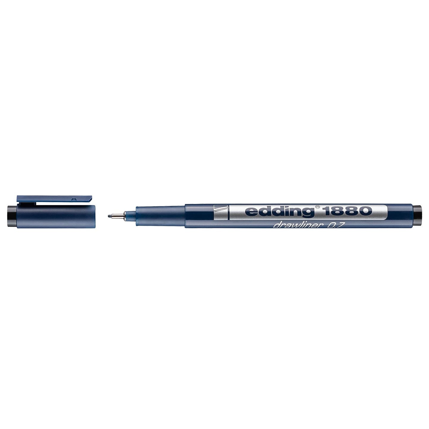 Black fineliner pen, 0.7 mm, for writing and drawing