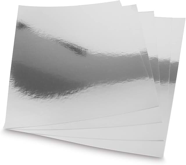 Silver Metallic Paper Sheets, 60 Pack, 8.5" x 11"