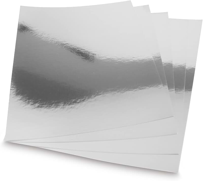 Silver Metallic Paper Sheets, 60 Pack, 8.5" x 11"