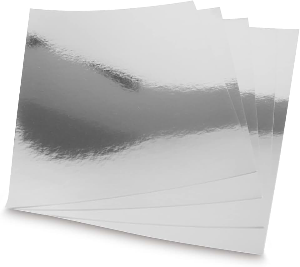 Silver Metallic Paper Sheets, 60 Pack, 8.5" x 11"