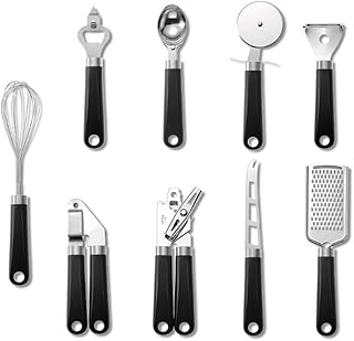 9-Piece Stainless Steel Kitchen Utensil Set in Black