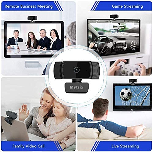 Webcam 1080p with Microphone and Privacy Cover, 2020 Streaming Webcam, Noise Reduction, AutoFocus, Full HD USB Web Camera for Laptop Desktop Zoom Meeting Skype FaceTime Hangouts YouTube
