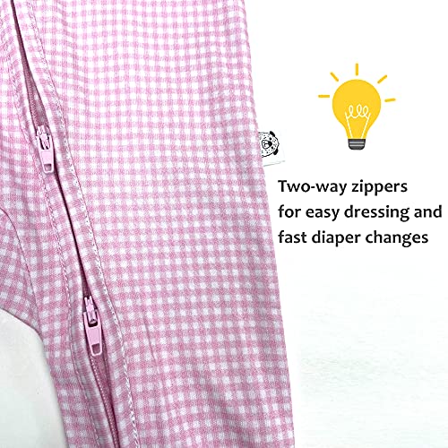 Rompers Pajamas with Mitten Cuffs  Bow and Hat Gift Set - Strawberry Summer Color 4PC 100% Pure Cotton  Mitten Cuffs Onesies