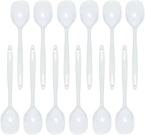 12-Piece White Melamine Cooking Spoons Set