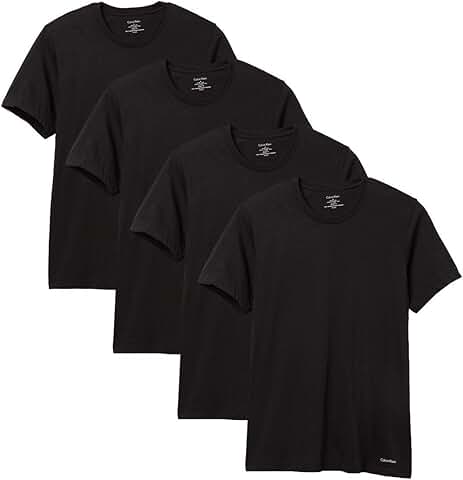 Men's classic fit crew neck cotton T-shirts, 4-pack