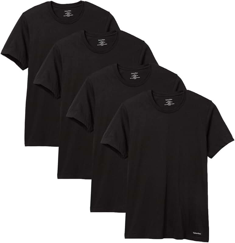 Men's classic fit crew neck cotton T-shirts, 4-pack
