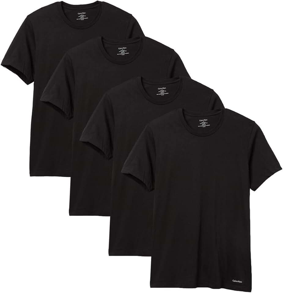 Men's classic fit crew neck cotton T-shirts, 4-pack