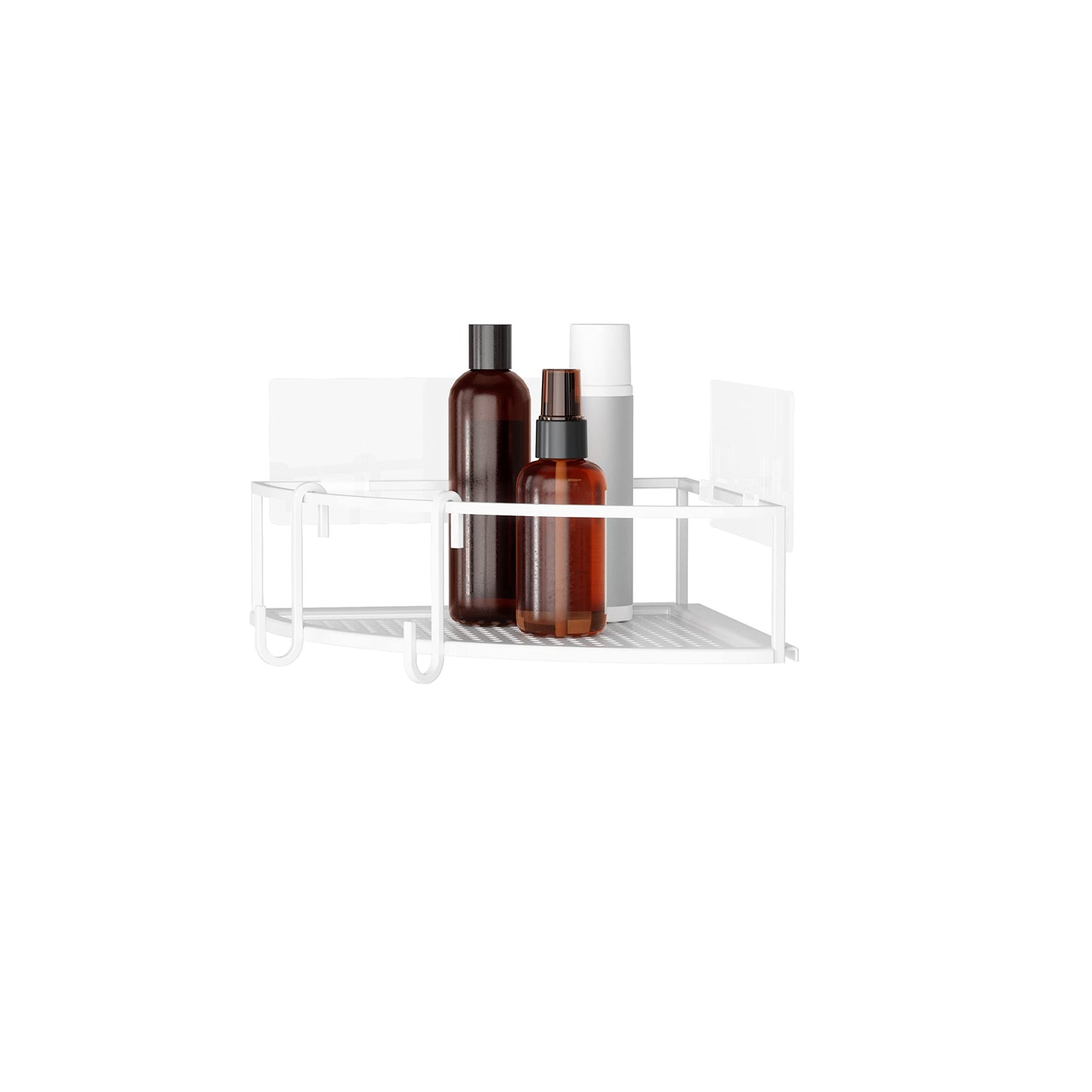 Cubiko Shower Bin Caddy Set, Corner, White