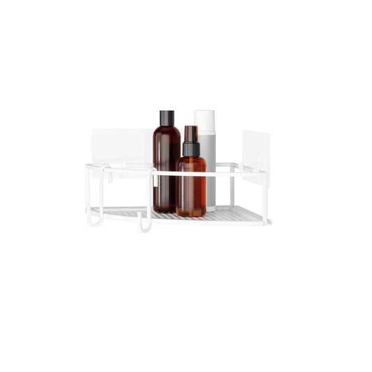 Cubiko Shower Bin Caddy Set, Corner, White