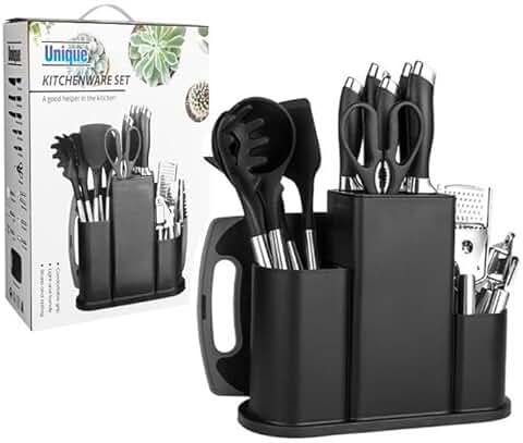 20-Piece Kitchen Utensil Set with Silicone and Stainless Steel