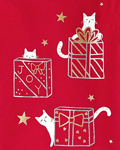 Baby Girls'   Cat Jersey Tee, Red, 3m
