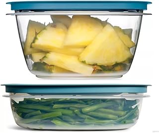 Teal Food Storage Containers with Leak Proof Lids, 9 and 14 cups