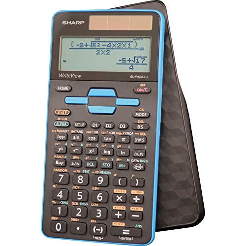 Calculators EL-W535TGBBL 16-Digit Scientific Calculator with WriteView, 4 Line Display, Battery and Solar Hybrid Powered LCD Display, Black & Blue, Black, Blue, 6.4" x 3.1" x 0.6" x 6.4"