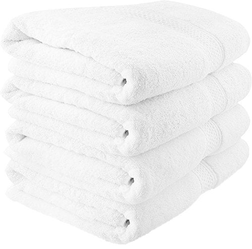 Extra Large Oversized Bath Towels  White,100% Cotton Turkish Towels for Hotel and Spa, Maximum Softness and Absorbency Bath Sheet, Heavy Weight 950 Grams 39 Ounces Large 40 by 87 Inch 1 Pcs)