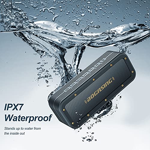 Bluetooth Speaker, M4 Speaker with 40W Stereo HD Surround Sound, Deeper Bass, 24H Playtime, IPX7 Waterproof, Bluetooth 5.0 TWS Wireless Dual Pairing Portable Speaker for Home, Outdoor (Black)