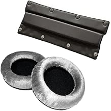 Velour Ear Pad Set and Leatherette Headband Bundle