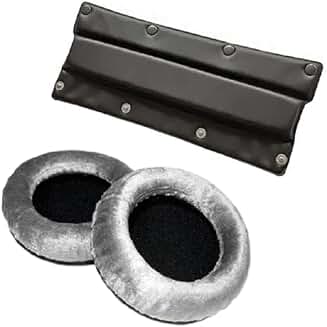 Velour Ear Pad Set and Leatherette Headband Bundle